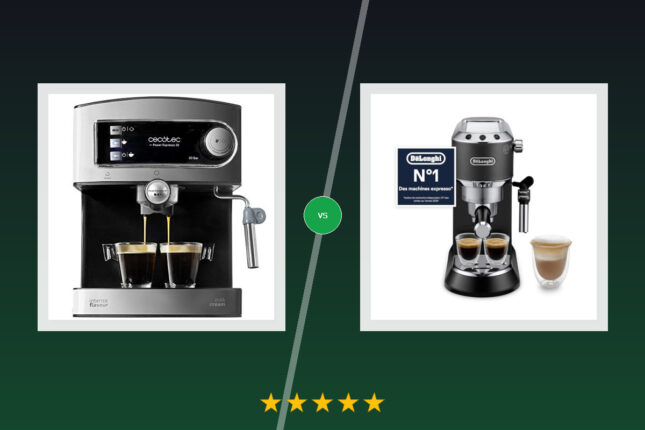 Cecotec Machine à café Express Power Espresso 20 vs De’Longhi Dedica Style - Perfetto Machine à Exp